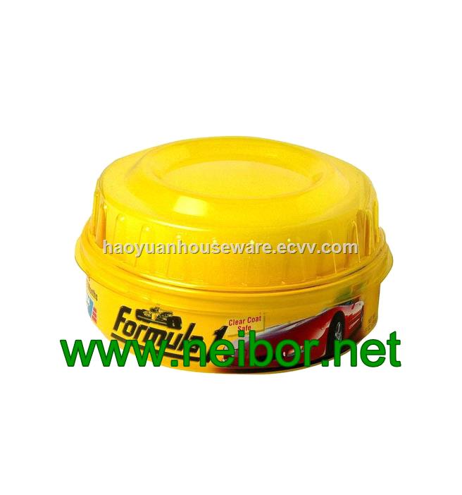 Custom printing 250g round metal tin car wax container car polish can chemical can with foam and plastic cap