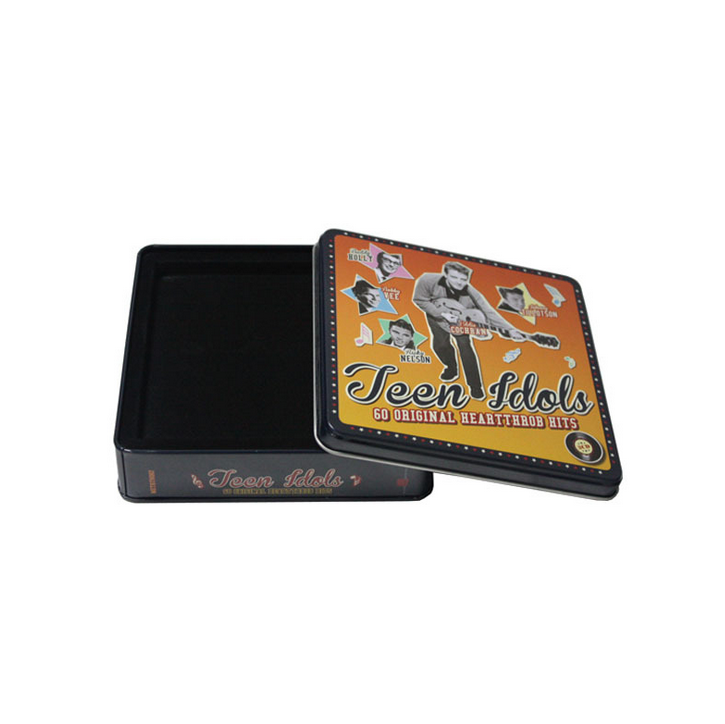 Square cartoon CD tin box
