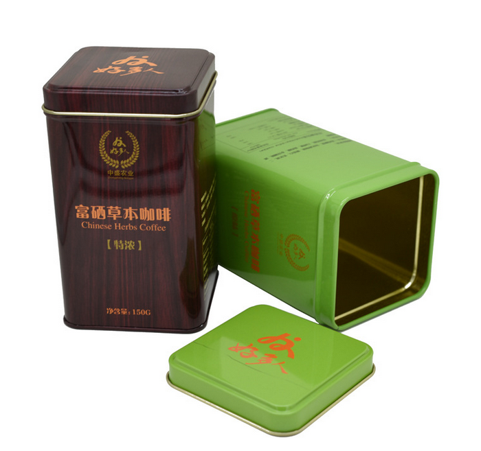Square coffee tin boxtea box