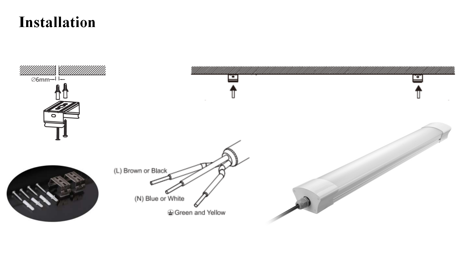 Model S 45W TriProof LED Linear Light 120lmw 130lmw