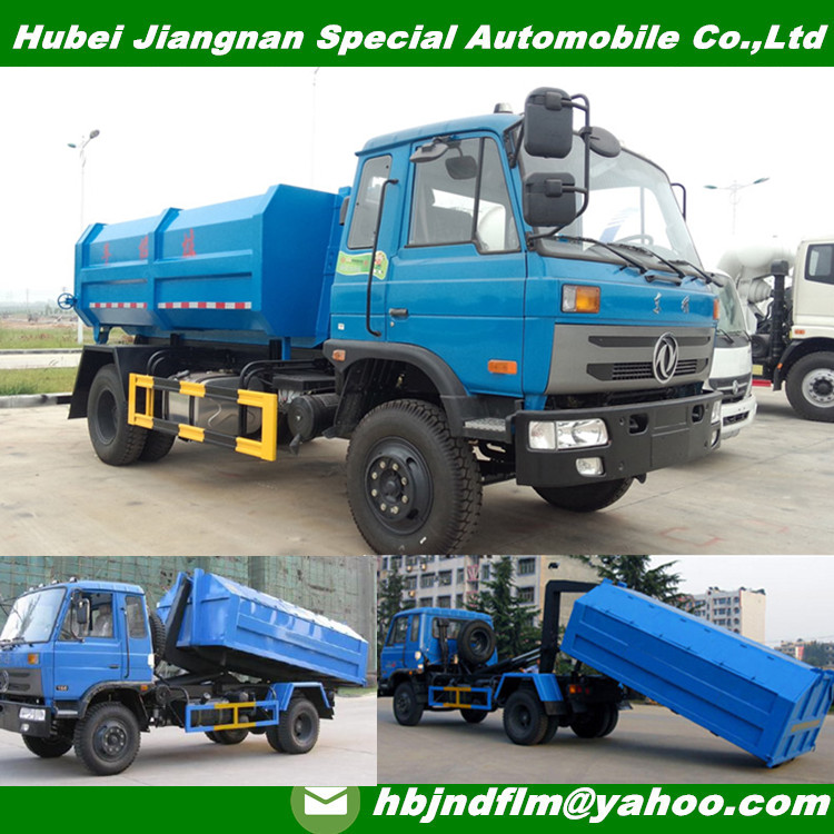 brand new Foton Dongfeng 1012cubic hooking lift garbage truck price