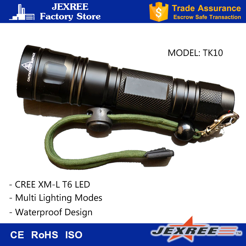 JEXREE Aluminum Alloy 1000 Lumens XML2 Led High Power Tactical Flashlight