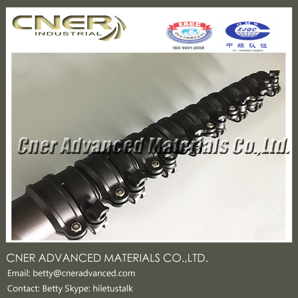 153 telescopic extension carbon fibre fibreglass composite pole