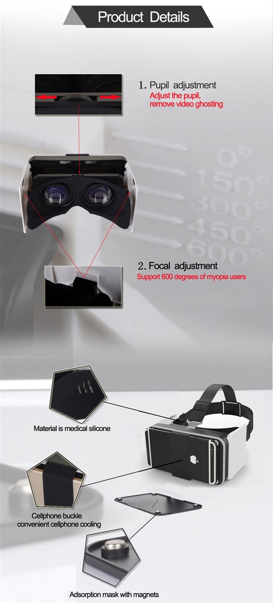 2017 Hot Selling Product Vr Box 3d Glasses Vr 3d Vr Headset