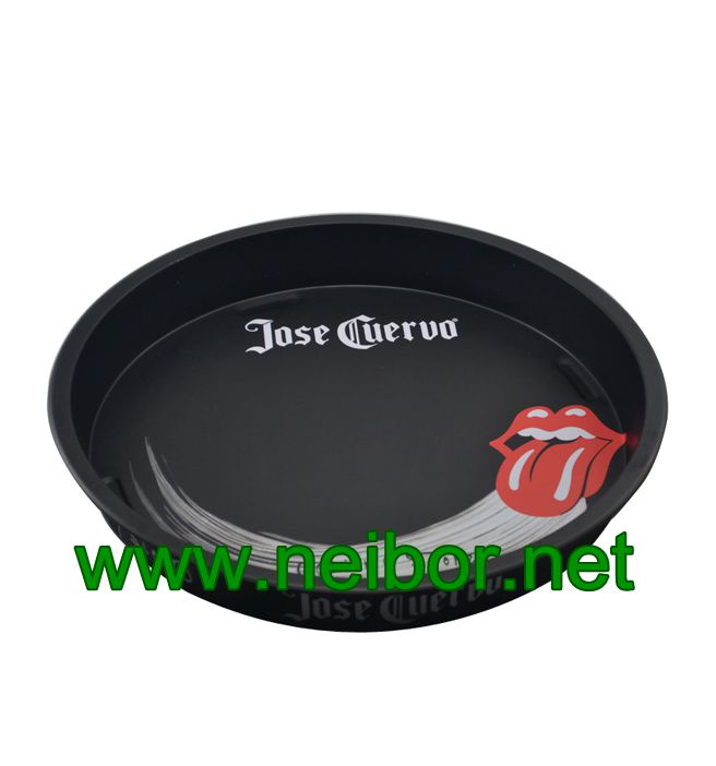 Bar use or beer promotional use large round metal tin serving tray