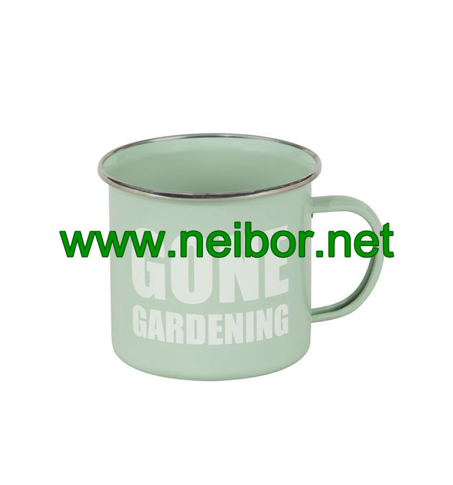 Custom Order Metal Enamel Garden Mug Stainless Steel Coffee Mug 350ml