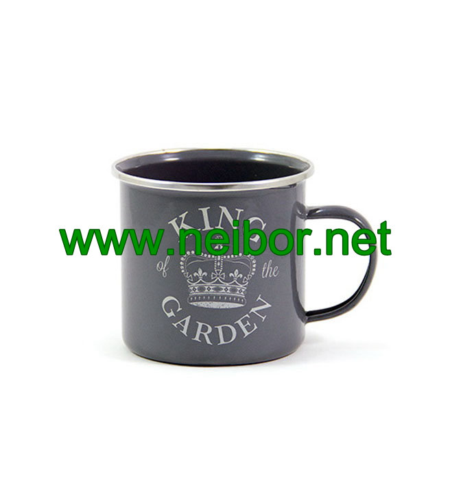 Custom Order Metal Enamel Garden Mug Stainless Steel Coffee Mug 350ml