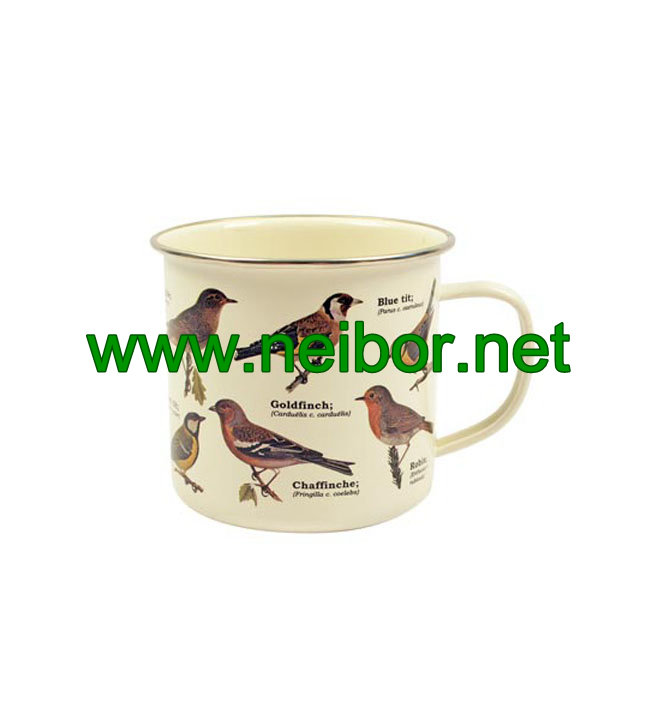 Custom Order Metal Enamel Garden Mug Stainless Steel Coffee Mug 350ml