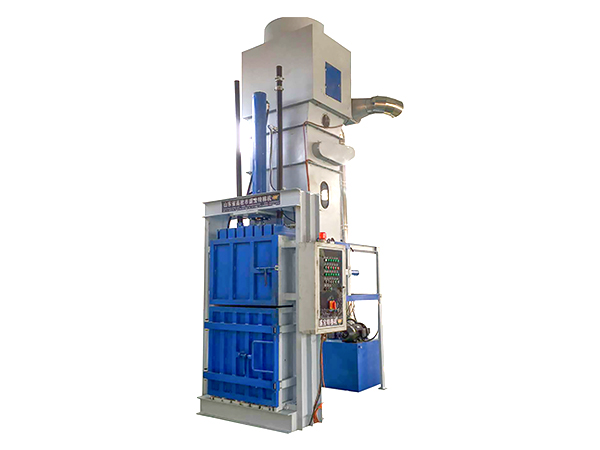 Vertical and automatic hydraulic baling machine for raw cotton