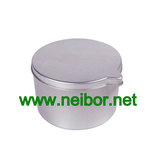 Silver Color Deep Drawn Seamless Candle Tin Jar with Spout Lid 90ml 100ml