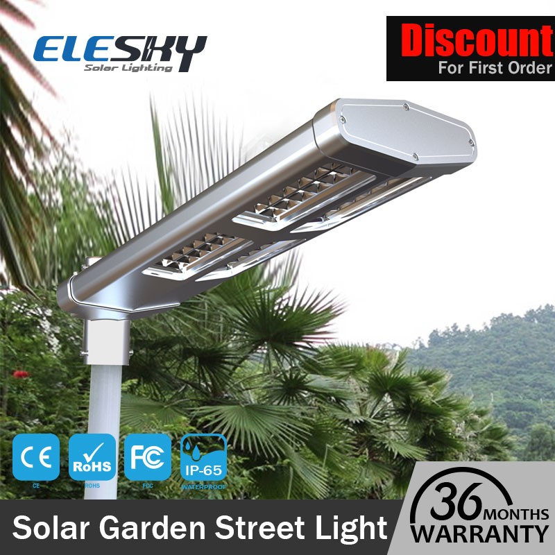 Modern design waterproof IP65 integrated fixture solar street light 20W with CE FCC RoHS