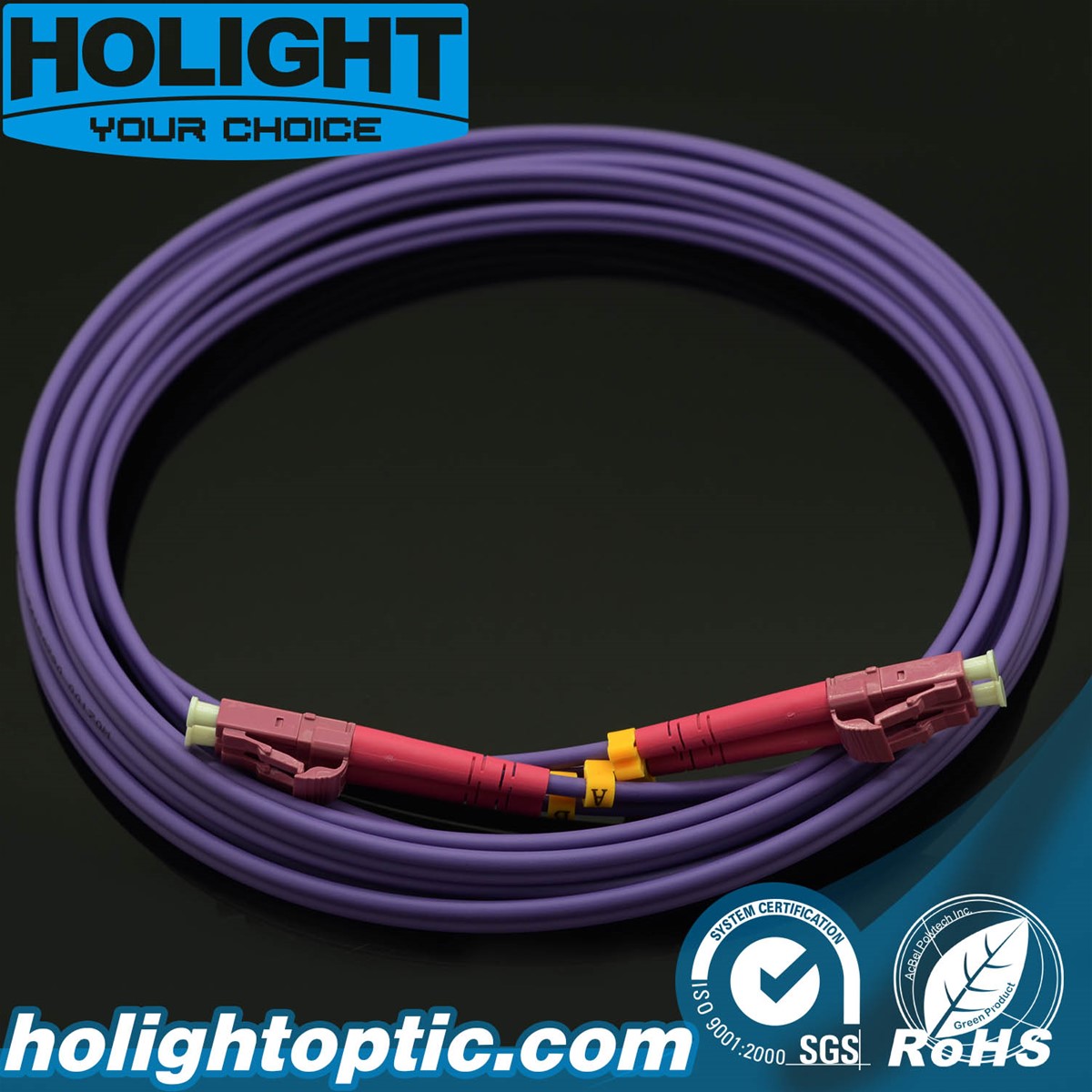 Fiber Patch Cord LC to LC Om4 Duplex Multimode 