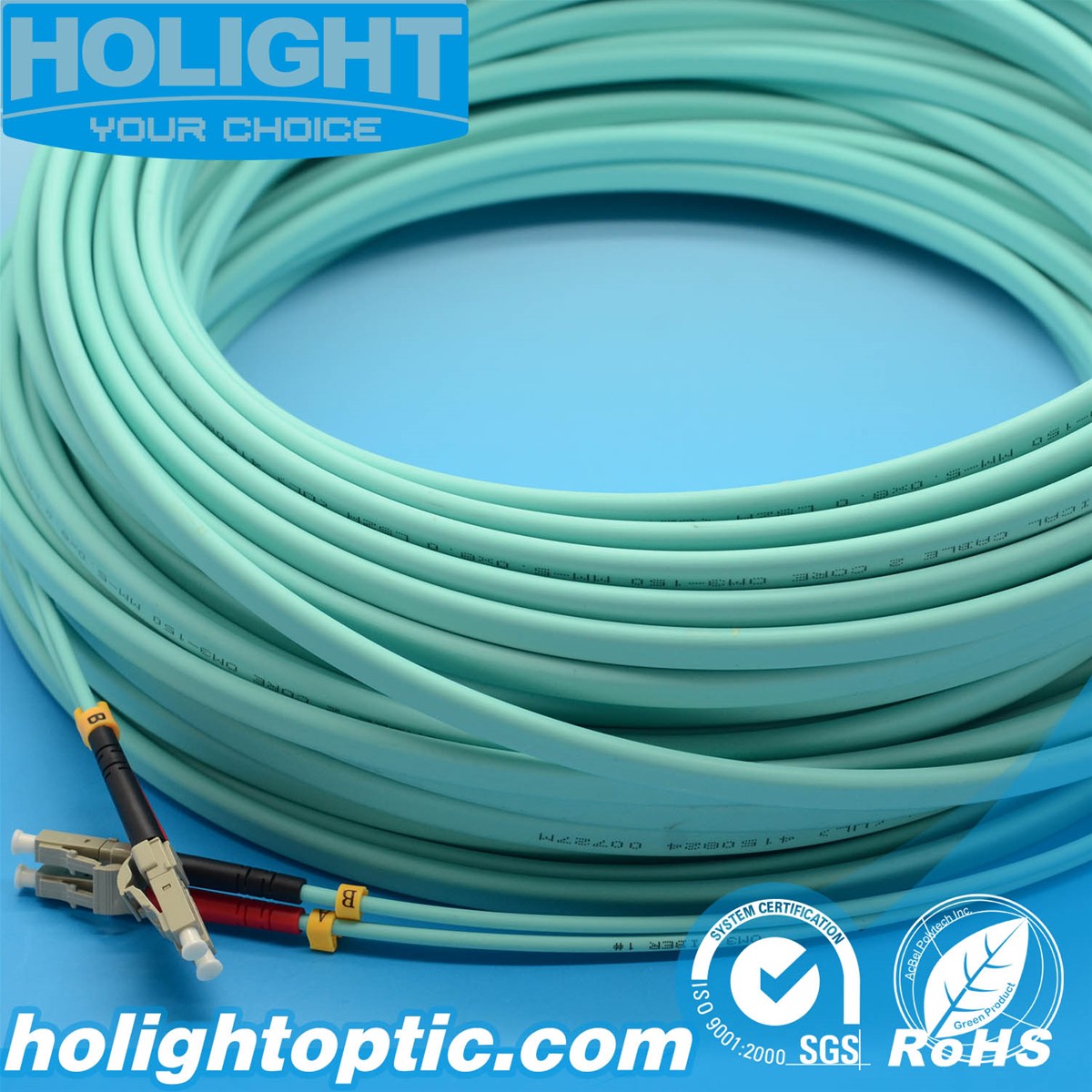 Optical Fiber Patch Cord LC Duplex Om3 30mm Aqua