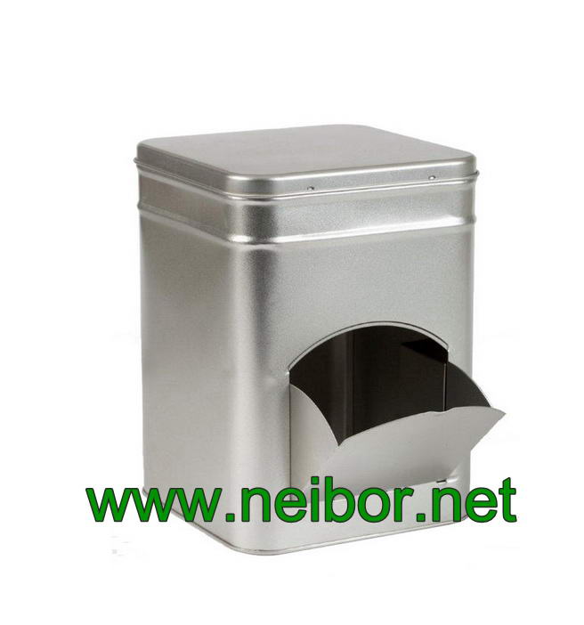 vending machine design square Shape Biscuit Tin Container With Side Opening Door
