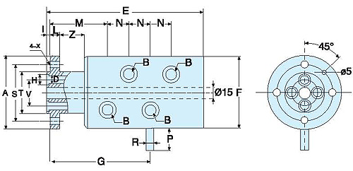 4 channel high pressuer hydraulic rotary union 4 passage pneumatic rotary joint