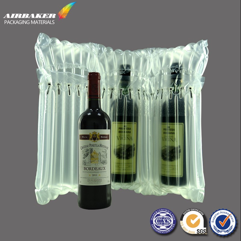 Red Wine Bottle Inflatable Packaging Bag Style Newest Design Air Bubble Bags