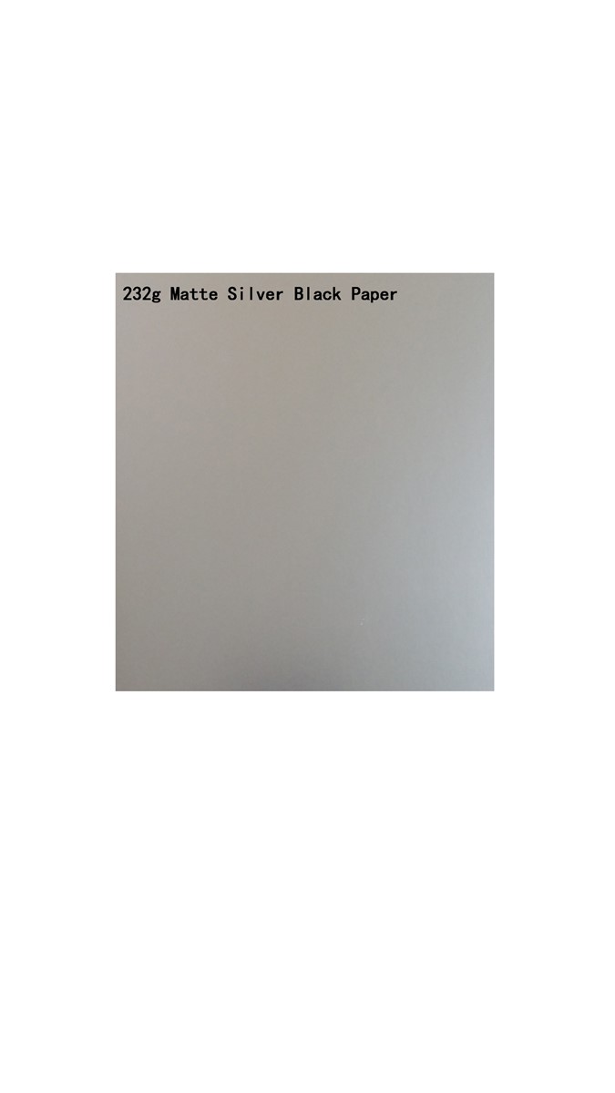 232g matte silver black paper