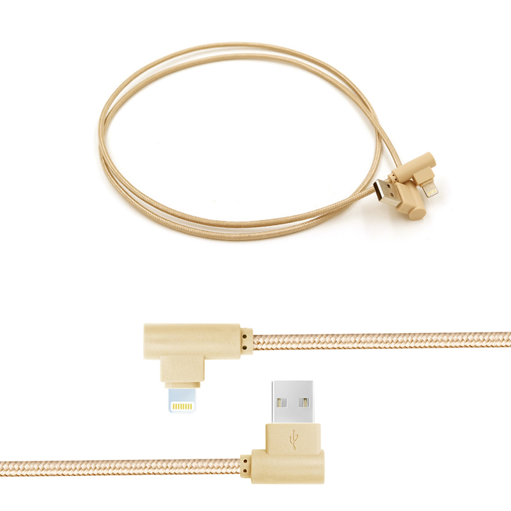 Nylon Braided Lightning to USB Cable90 Degree USB Cable Fast Charging for Apple iPad iPhone 77 Plus