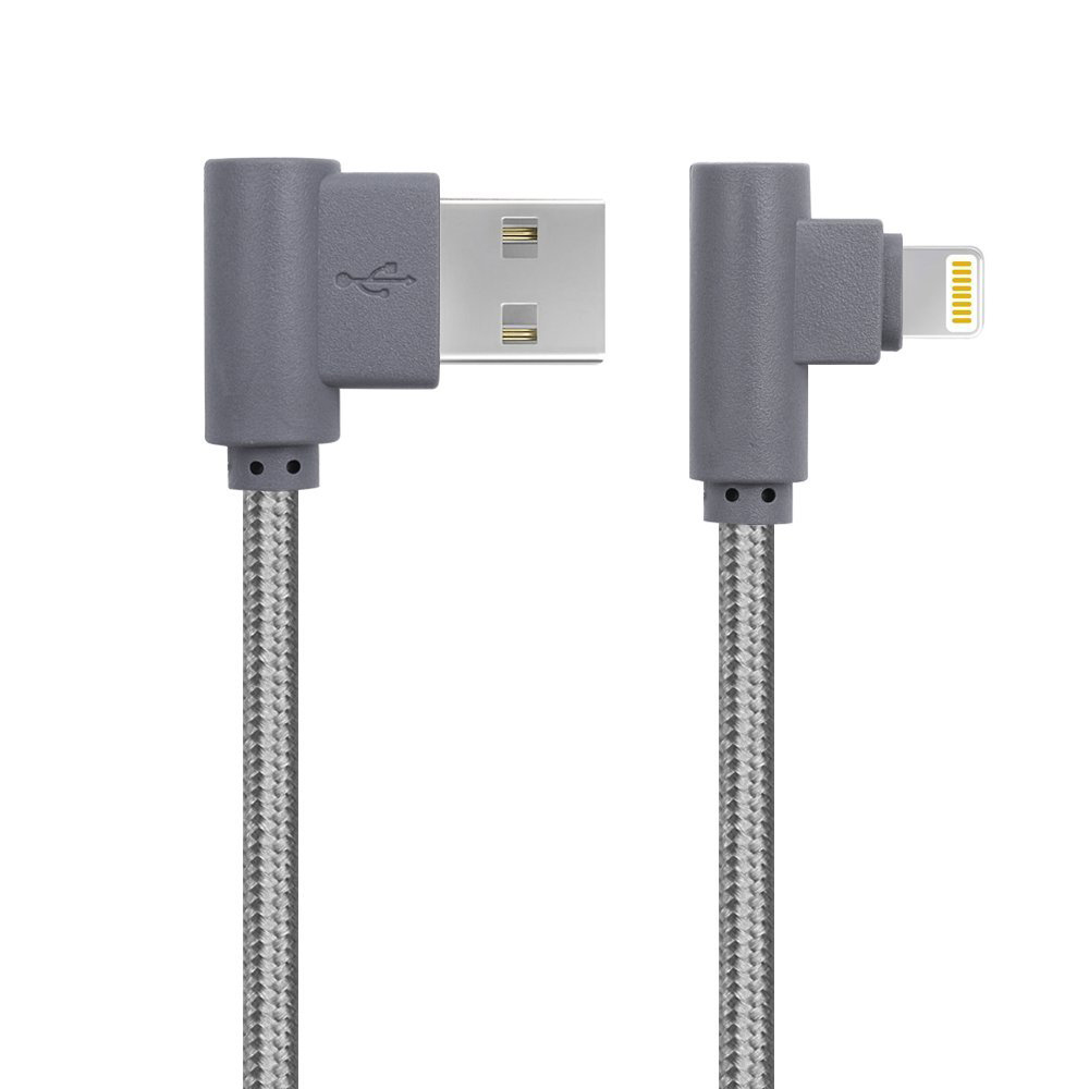 Nylon Braided Lightning to USB Cable90 Degree USB Cable Fast Charging for Apple iPad iPhone 77 Plus