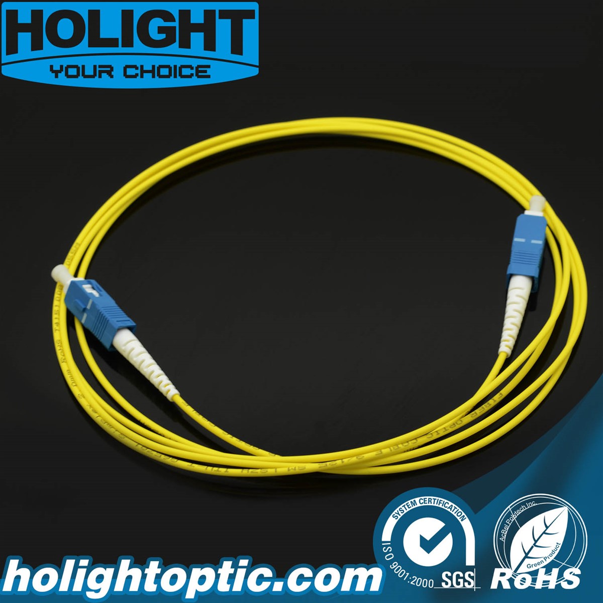 Fiber Patch Cord SC to SC Simplex LSZH Yellow 