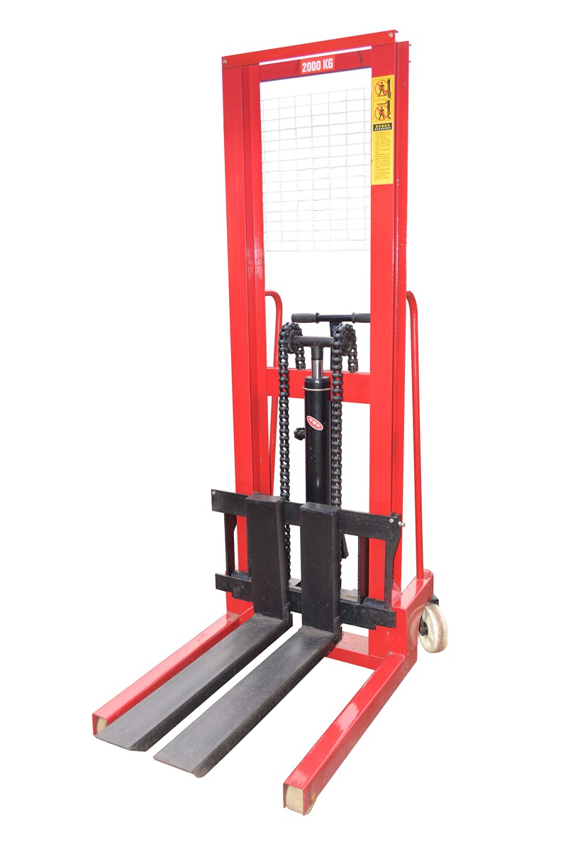 Good Manufacturer 2 Ton Manual Hydraulic Stackerhand fork lifter with low price