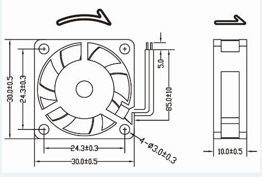 12v 30mm 3010 30x30x10mm dc axail cooling fan