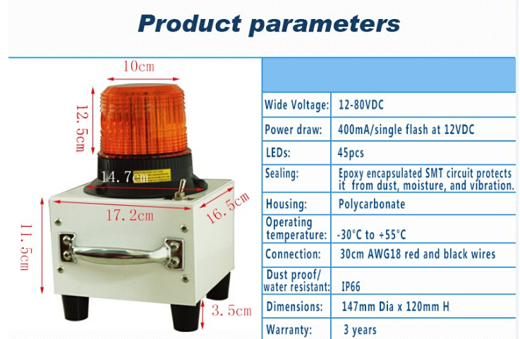 Amber Color Warning Light 12V 24V Led Becon Flashing Light With Good Quality