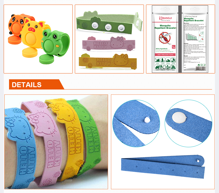 elastic colorful silicone mosquito repellent bracelet