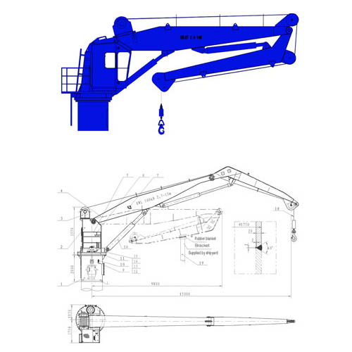 Hydraulic Knuckle Foldable Boom Ship Crane