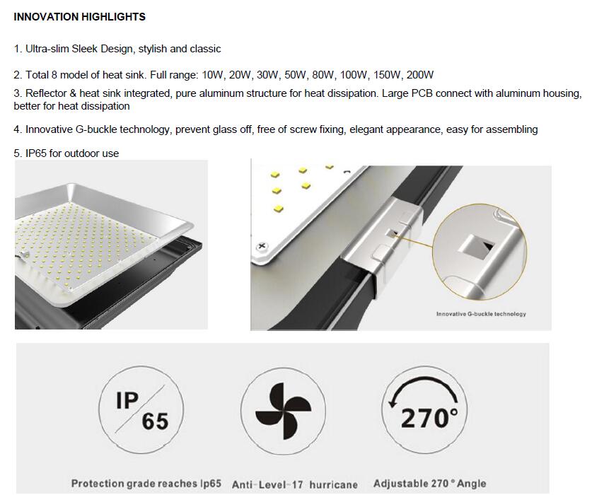 30W50W80W100W150W200W Led Flood Light for outdoor building facade