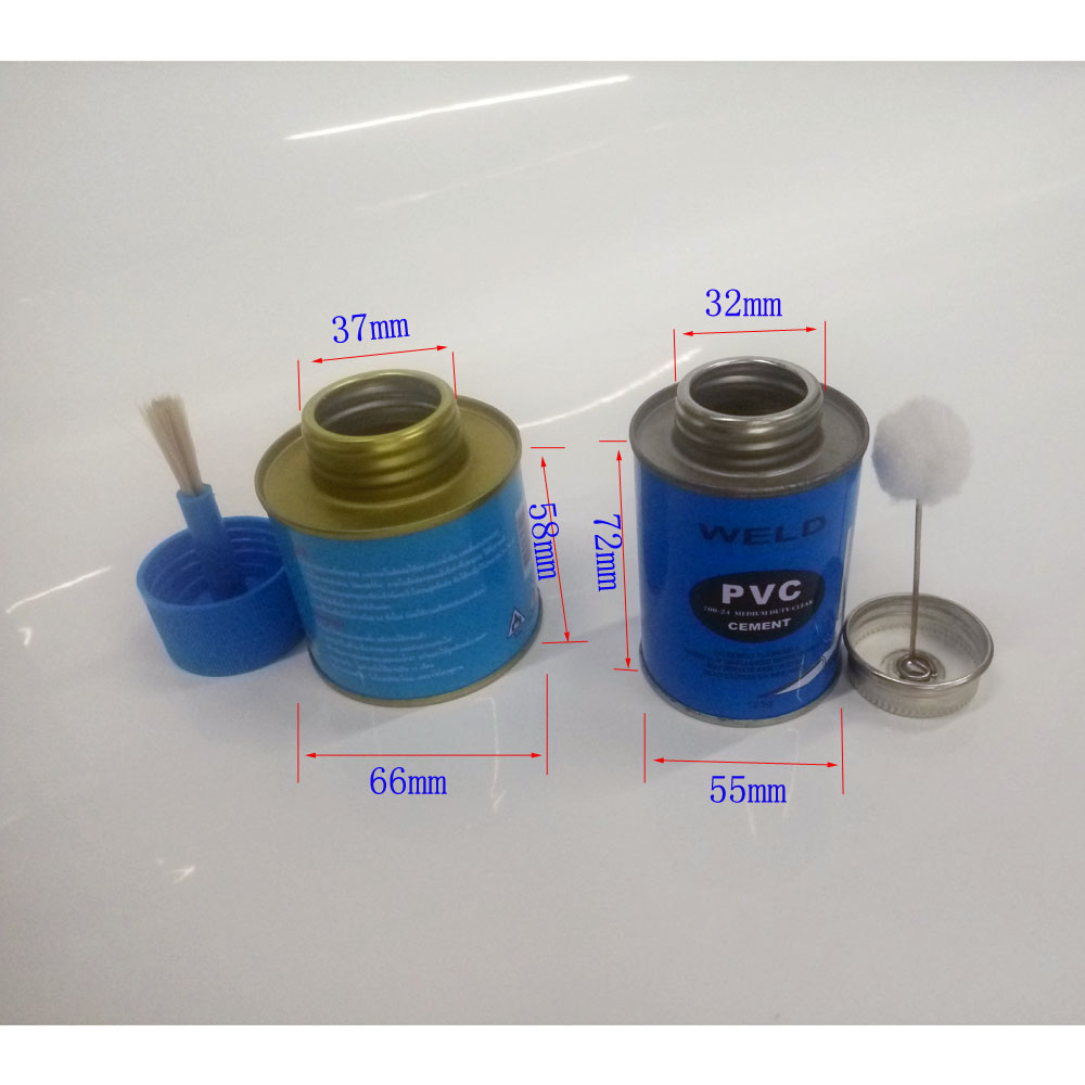 PVC can with brush metal can with screw top brush