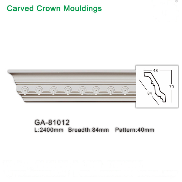 2400mm White Polyurethane Foam Cornice Pu Ceiling Corner Moulding