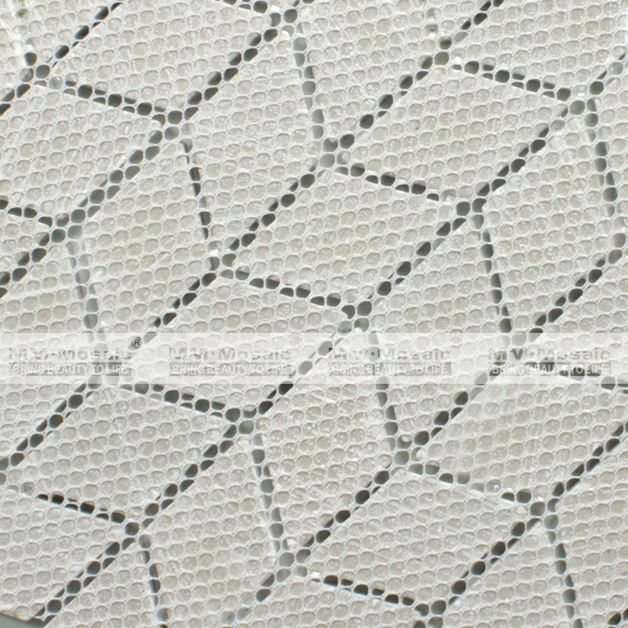 Chinese supplier white blackwhite rhombus ceramic mosaic wall tiles backsplash
