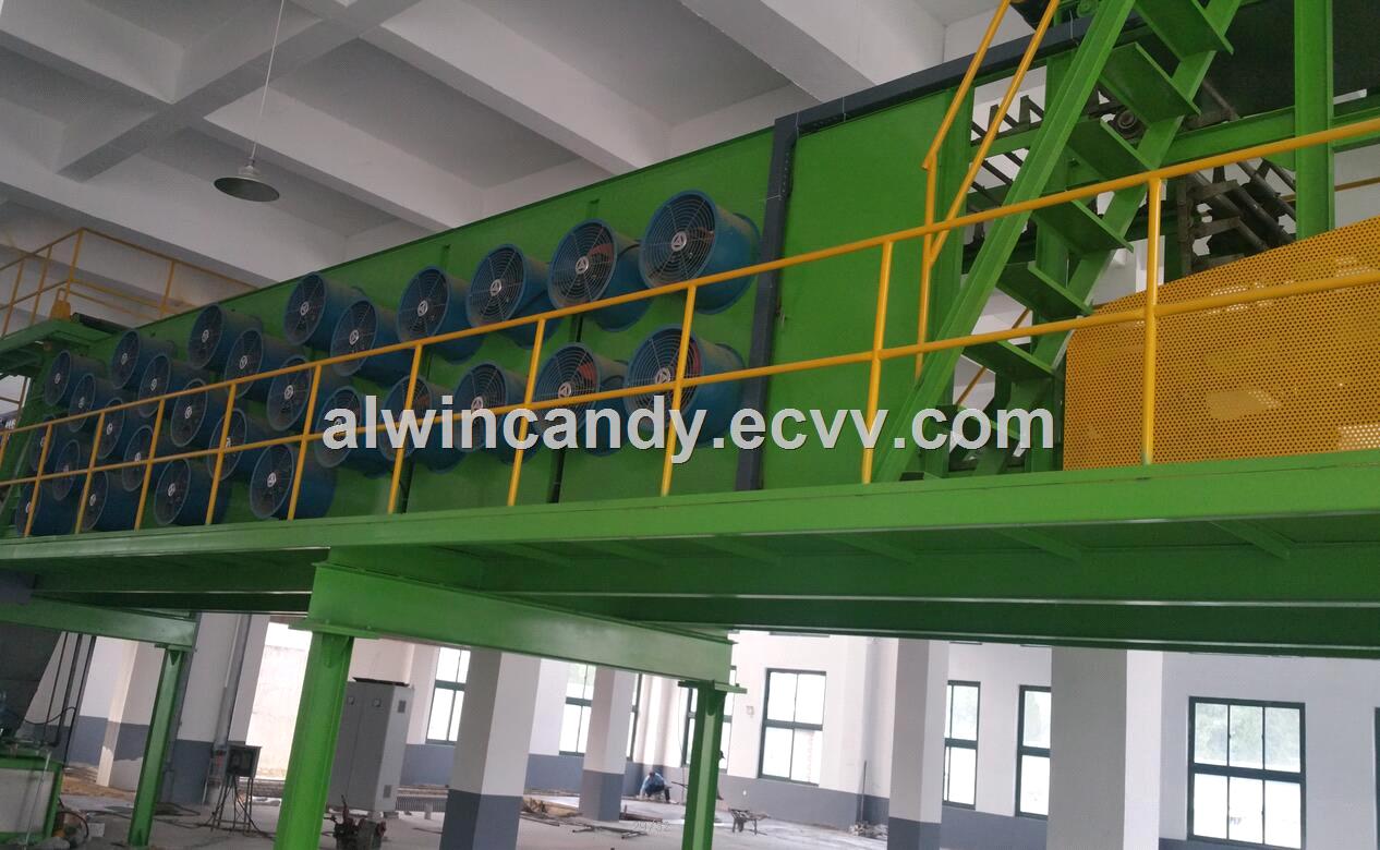 Batch off unit rubber sheet cooling line