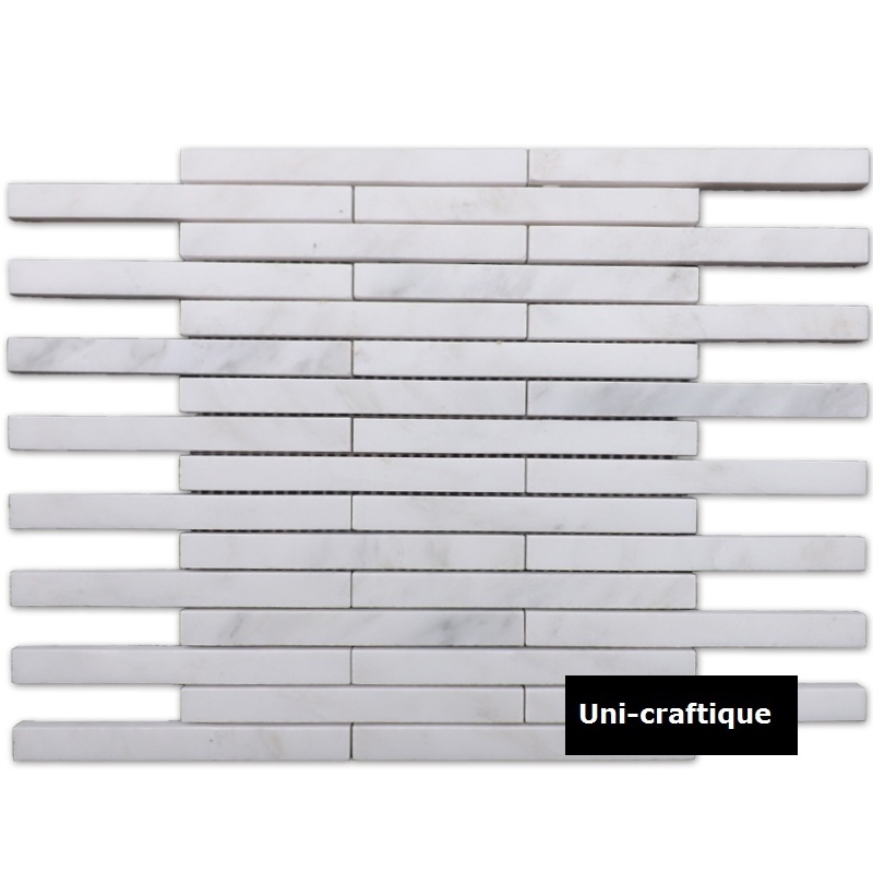 Long strip white marble mosaic for wall decorating