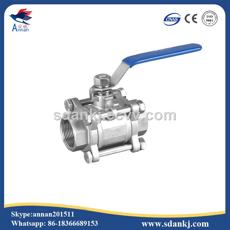 Butt Welding End Thread Connection Pieces Stainless Steel 3 Piece Water Ball Valve