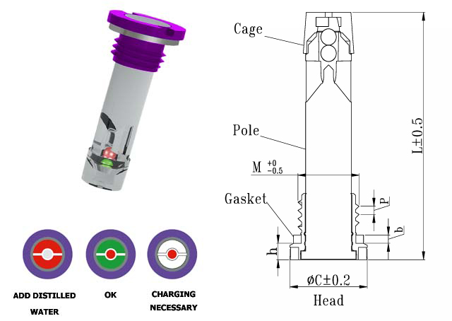 battery magic eye for car battery with 2 balls A101