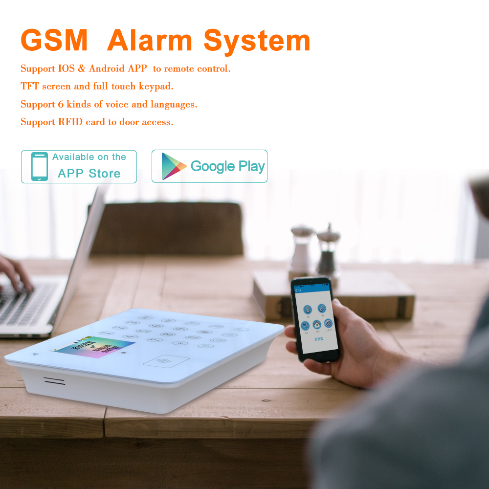 GSM Best Full Touch Keyboard TFT App IOS Andriod Home Wireless Burglar Alarm Security System manufacturer