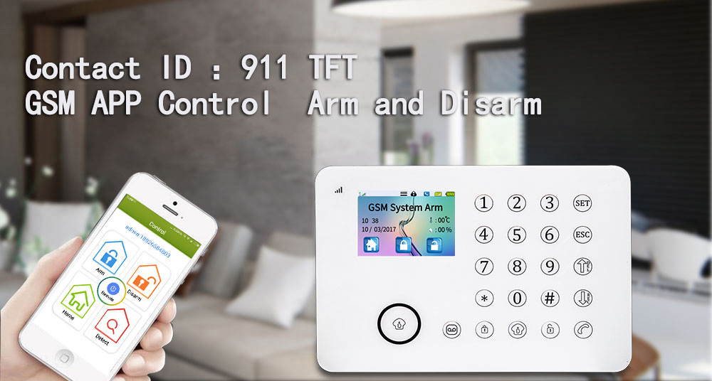 TFT PSTN Smart burglar home alarm control system with APP Automatic control BL911