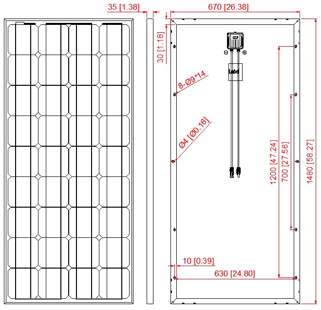 High Efficiency Mono Solar Panel 160W155W150W36