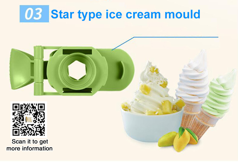 Brand NewHousehold Ice cream machine Mini Soft ice cream maker 1L can 8 ice cream at one time