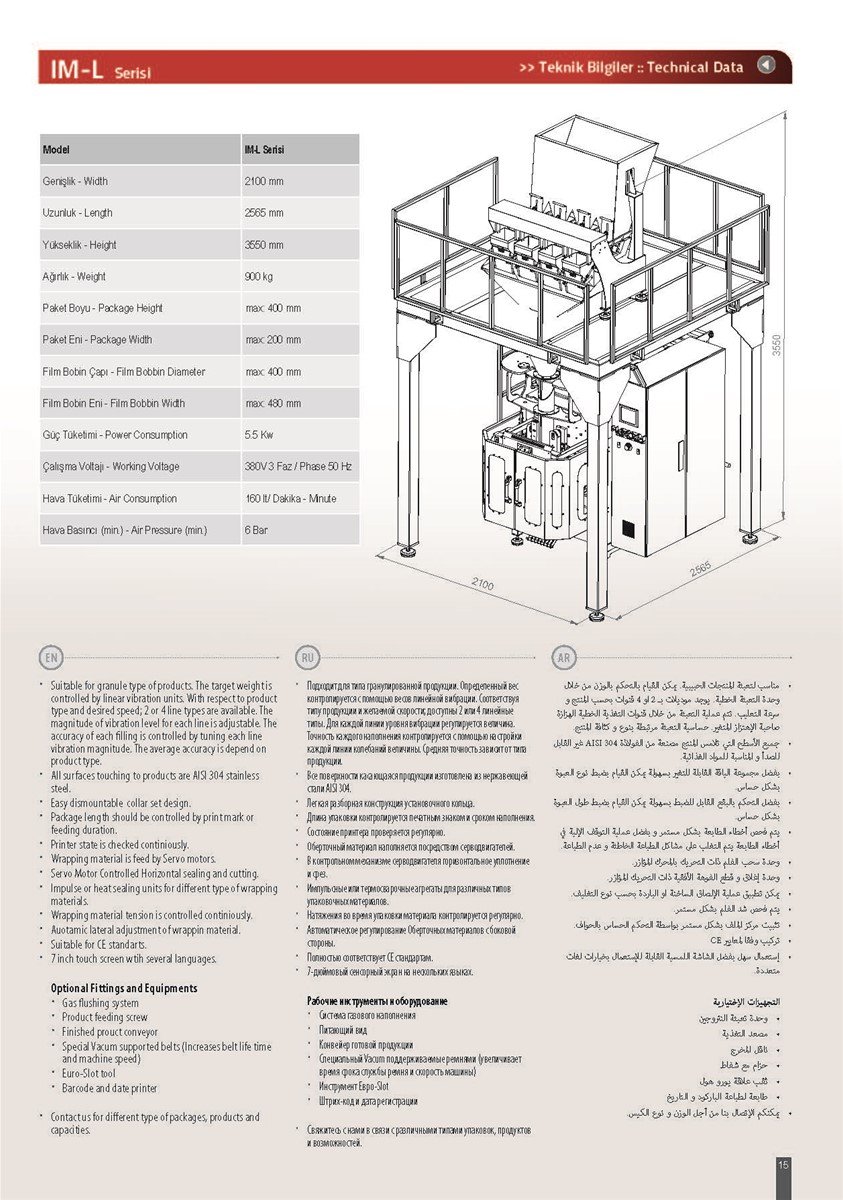 IML SERIES Packaging Machine with Linear Weigher