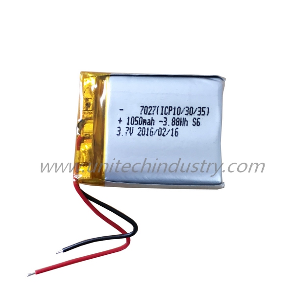 Lipo battery 103035 1050mAh rechargeable lipolymer battery pack