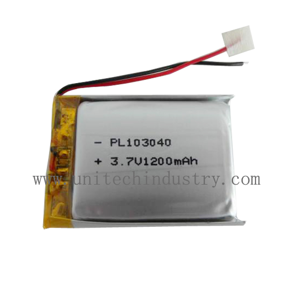 Lipolymer battery pack 103040 37V 1200mAh lipo battery