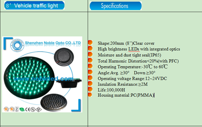 Good Quality 200mm Clear Cover Traffic Light