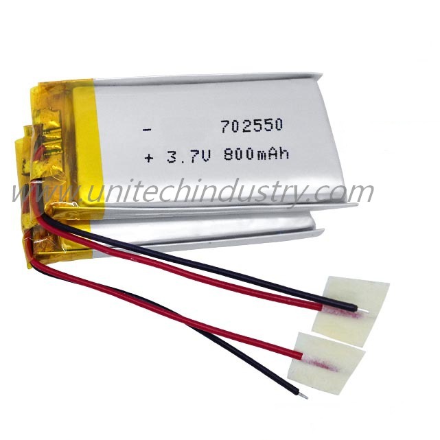 Rechargeable lithium polymer battery 702550 37V 800mAh lipo battery pack