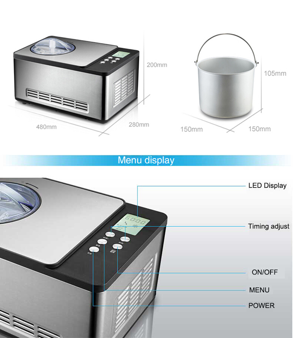 The best stainless steel home use ice cream making machineeasy to operatefruit ice cream maker with different flavors