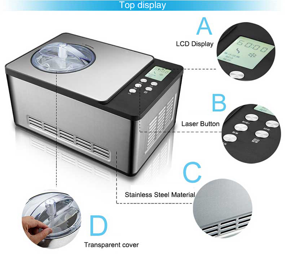 The best stainless steel home use ice cream making machineeasy to operatefruit ice cream maker with different flavors
