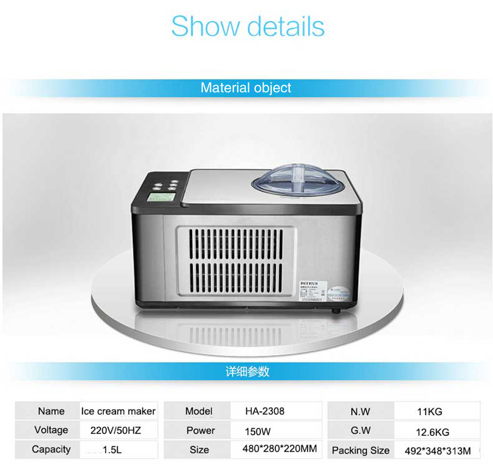 The best stainless steel home use ice cream making machineeasy to operatefruit ice cream maker with different flavors