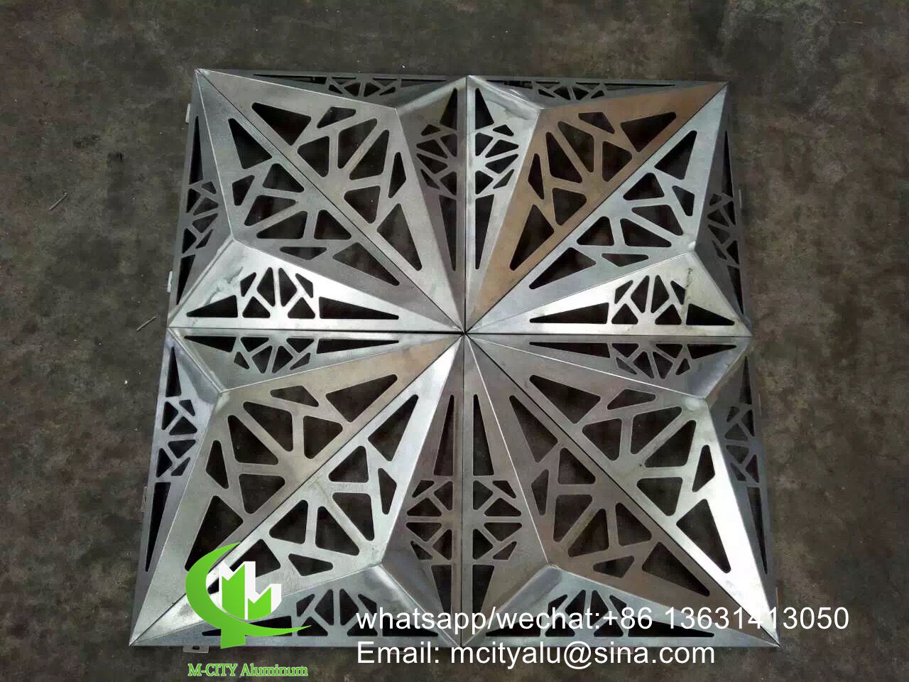 custom made aluminum Metal CNC perforated cutting panel for facade cladding